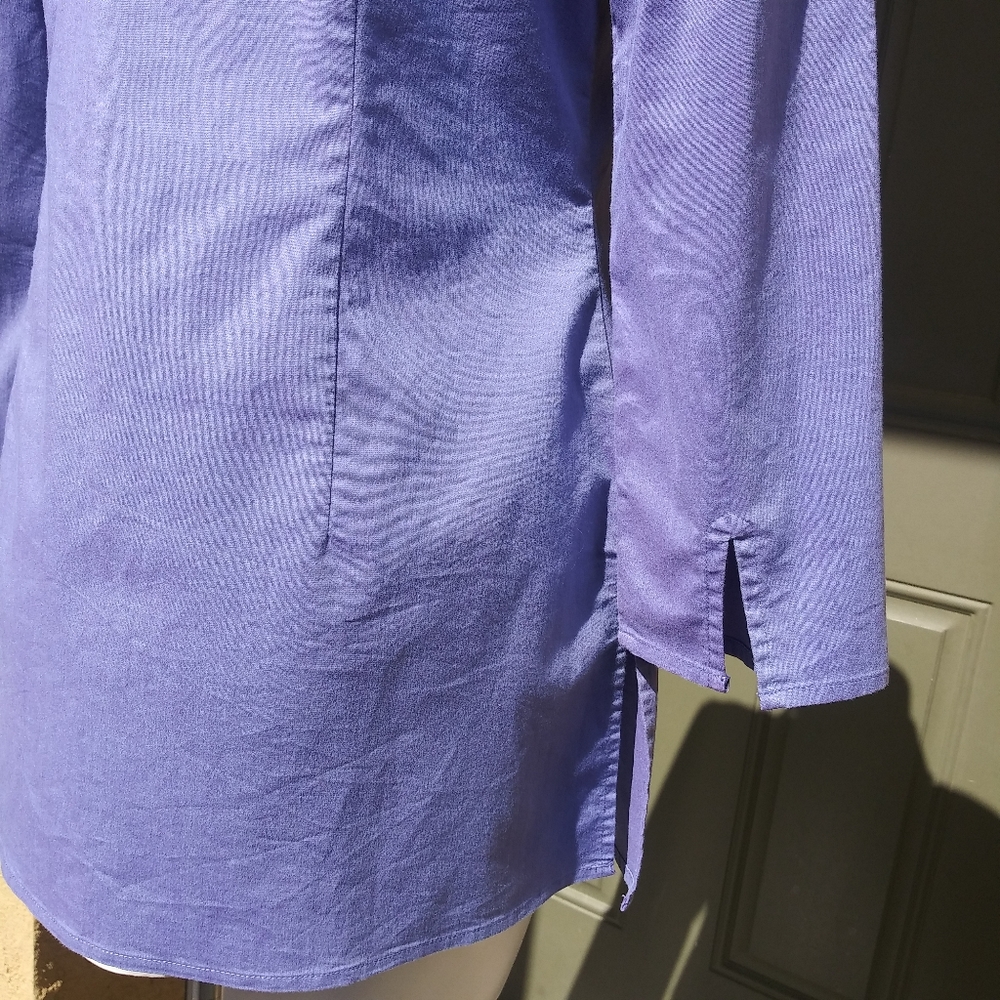 NY & CO Purple Button Down Blouse - Picture 4 of 7